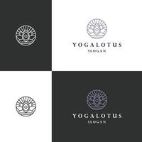 Yoga-Lotus-Logo-Symbol-Design-Vorlage-Vektor-Illustration vektor