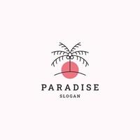 Paradies-Logo-Symbol flache Design-Vorlage vektor