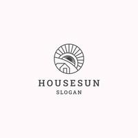 Haus-Sonne-Logo-Icon-Design-Vorlage vektor