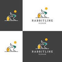 Kaninchen-Logo-Symbol flache Design-Vorlage vektor