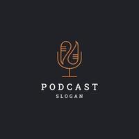 Podcast-Logo-Icon-Design-Vorlage-Vektor-Illustration vektor