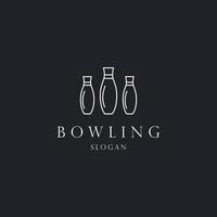 bowling logotyp ikon platt design mall vektor