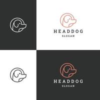 Kopf Hund Logo Symbol flache Designvorlage vektor