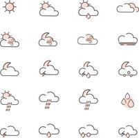 Wetter-Icon-Pack, Illustration, Vektor, auf weißem Hintergrund. vektor