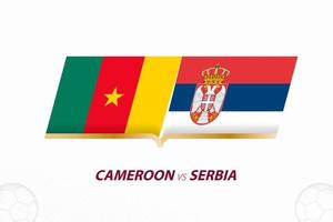 kamerun gegen serbien im fußballwettbewerb, gruppe a. gegen Symbol auf Fußballhintergrund. vektor