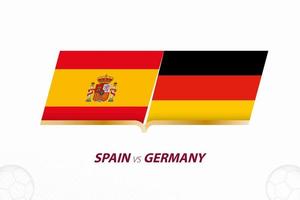 spanien gegen deutschland im fußballwettbewerb, gruppe a. gegen Symbol auf Fußballhintergrund. vektor