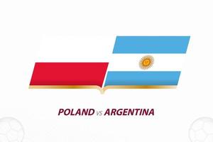 polen mot argentina i fotboll konkurrens, grupp a. mot ikon på fotboll bakgrund. vektor