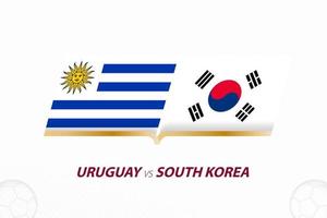 uruguay gegen südkorea im fußballwettbewerb, gruppe a. gegen Symbol auf Fußballhintergrund. vektor