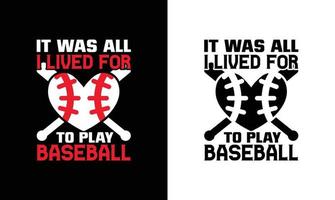 Baseball-Zitat-T-Shirt-Design, Typografie vektor