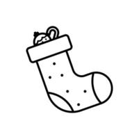 Weihnachten Socken Symbol Umriss Stil Design Vektor