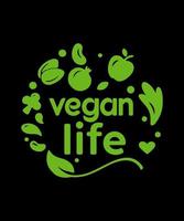 veganes Logo-Vektor-T-Shirt-Design vektor