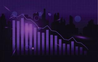 negatives Balkendiagramm Abschreibung Geschäft wirtschaftliche Rezession Stadtgebäude vektor