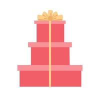gåva låda uppsättning. stack av gåvor för jul högtider. lugg av gåva lådor med band och rosett. vektor