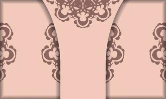 rosafarbener Flyer mit abstraktem Muster für Ihr Design. vektor