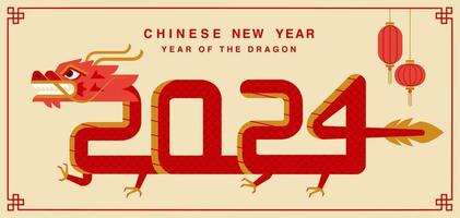 mondneujahr, chinesisches neujahr 2024, jahr des drachen, tierkreis vektor