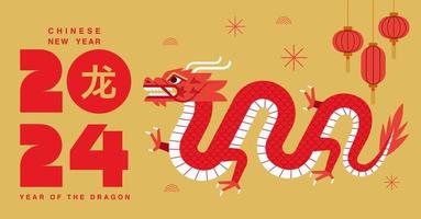 mondneujahr, chinesisches neujahr 2024, jahr des drachen, tierkreis vektor