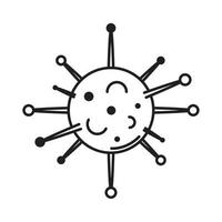 covid 19 Pandemie-Virus-Mikroben-Zelllinie-Symbol vektor