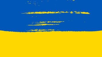 ukrainska nationell flagga i grunge stil. målad med en borsta stroke flagga av ukraina. vektor illustration