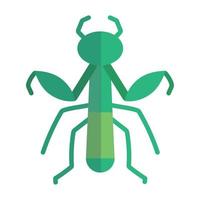 mantis-insektentier im flachen ikonenstil der karikatur vektor
