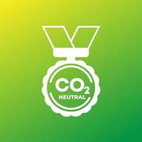 CO2-neutrales Vektorabzeichen, Medaillensymbol vektor