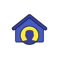 Hausbesitzer-Symbol mit einem Haus, Vektorgrafiken vektor