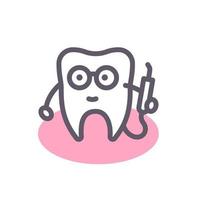 tand tandläkare linje ikon, stomatologi logotyp element, vektor illustration