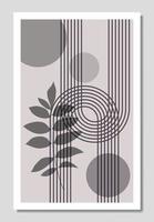 botanischer und geometrischer Plakatvektor. florale Strichzeichnungen mit abstrakten Formen. abstraktes Blattkunstdesign für Druck, Cover, Tapete, minimalistische und natürliche Tapete. Vektor-Illustration vektor