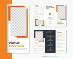 orange företags- trifold broschyr design mall design, företag trifold vektor