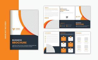 orange a5 företags- broschyr design mall, företag broschyr layout vektor