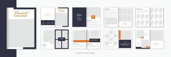 Designvorlage für orangefarbene Produktkatalogbroschüren, minimales Produktkataloglayout für Cover vektor