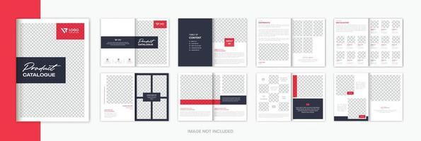 röd produkt katalog broschyr design mall , minimal produkt katalog layout för omslag vektor