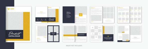 gul produkt katalog broschyr design mall , minimal produkt katalog layout för omslag vektor