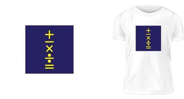 t-shirt design begrepp, de matematisk symbol vektor