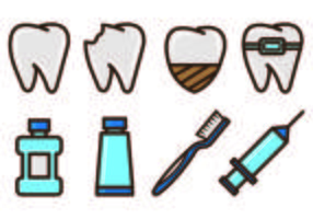 Set von Dentista Icons vektor