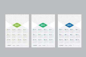 Wandkalender 2023 – einseitiger Kalender – einseitiger Kalender – 12-Monats-Kalender vektor