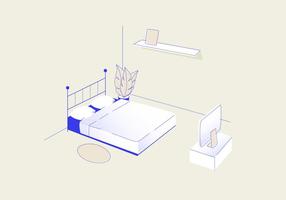 Schlafzimmer Vektor-Illustration vektor