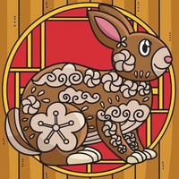 Kaninchen-Mandala farbige Cartoon-Illustration vektor