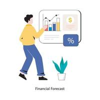 finansiell prognos platt stil design vektor illustration. stock illustration