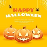 Happy Halloween 3D-Illustration Vektordesign für Social Media Post vektor