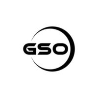 gso brev logotyp design i illustration. vektor logotyp, kalligrafi mönster för logotyp, affisch, inbjudan, etc.