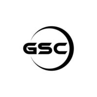 gsc brev logotyp design i illustration. vektor logotyp, kalligrafi mönster för logotyp, affisch, inbjudan, etc.