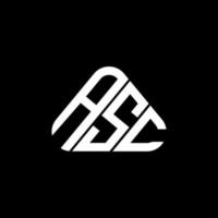 asc brev logotyp kreativ design med vektor grafisk, asc enkel och modern logotyp i triangel form.