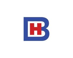 bh hb logotyp design vektor mall