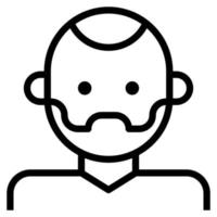 Bart Gesichtsbehaarung glatzköpfiger Mann Avatar Skinhead Clip Art Icon vektor