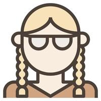 Zopf Zopf Zopf Brille Mädchen Avatar Frau Clip Art Symbol vektor