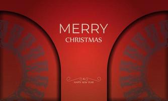 broschyr glad jul och Lycklig ny år röd Färg med abstrakt vinröd mönster vektor