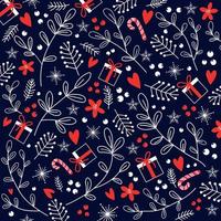 dekorative frohes neues jahr feier vektor blauer hintergrund mit geschenkboxen und weihnachtsschmuck