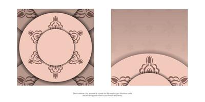 vintage ornamental pink broschüre für ihre marke. vektor
