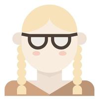 Zopf Zopf Zopf Brille Mädchen Avatar Frau Clip Art Symbol vektor