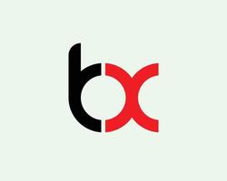 bx xb logotyp design vektor mall